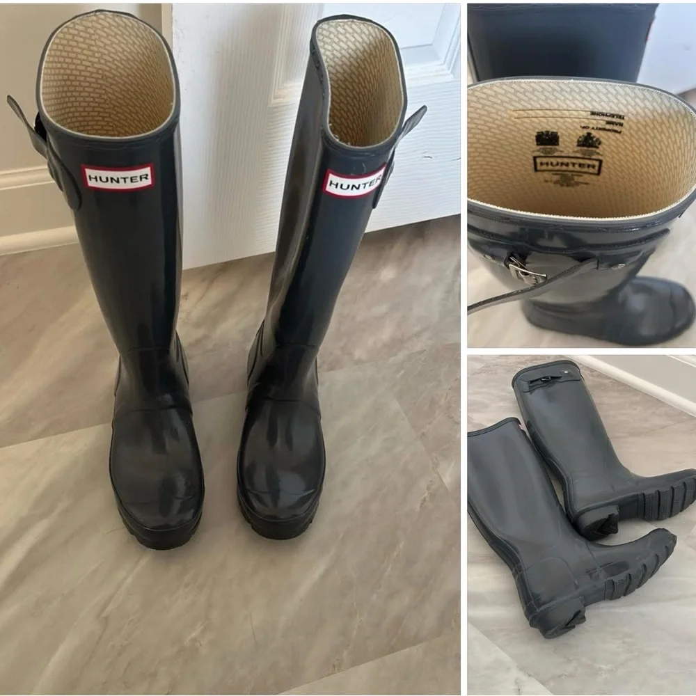 Hunter Glossy Black Rain Boots